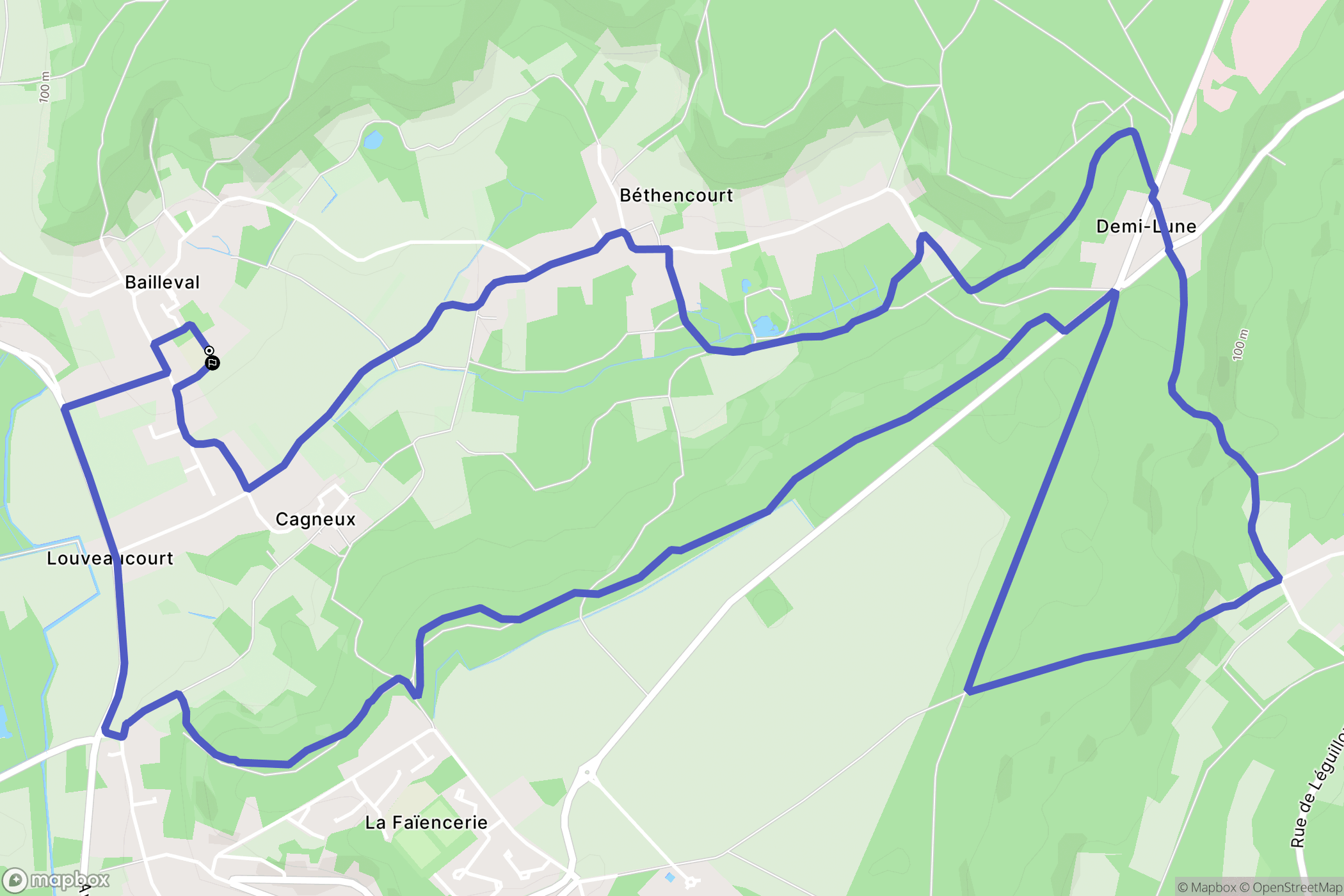 Bailleval : carte du parcours de randonnée - France