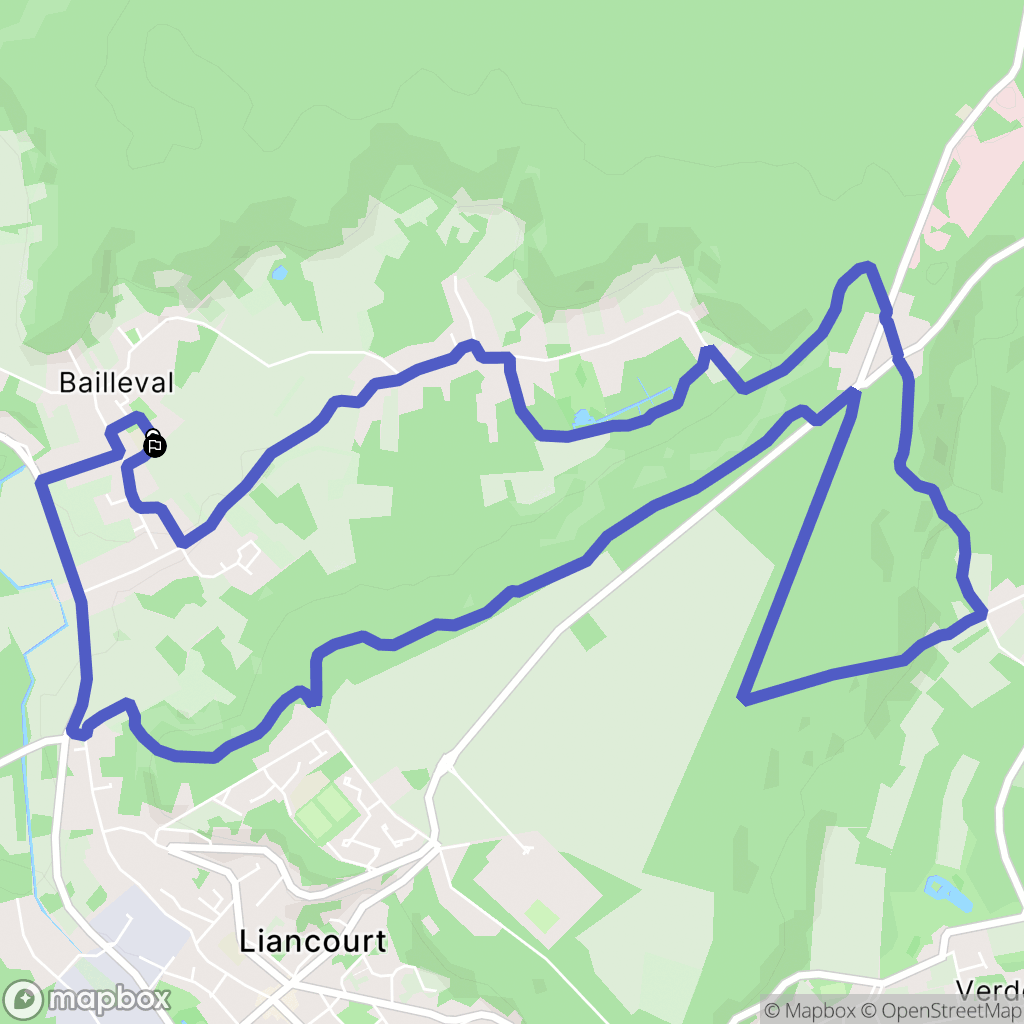 Bailleval : carte du parcours de randonnée - France