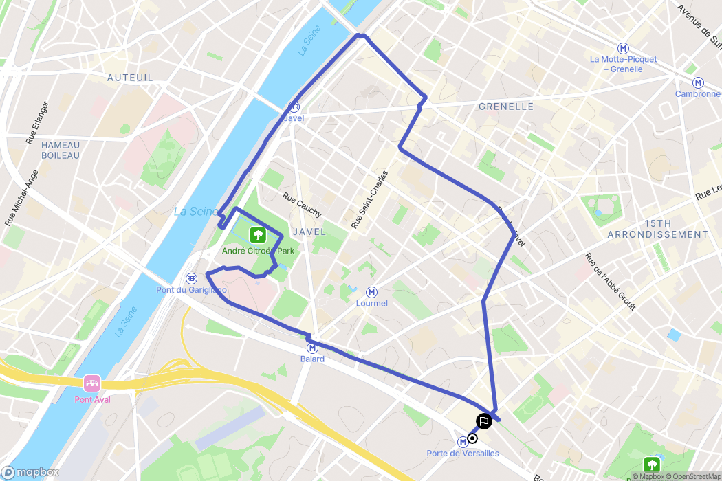 Paris : carte du parcours de randonnée - France