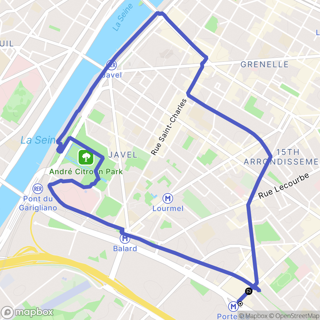 Paris : carte du parcours de randonnée - France