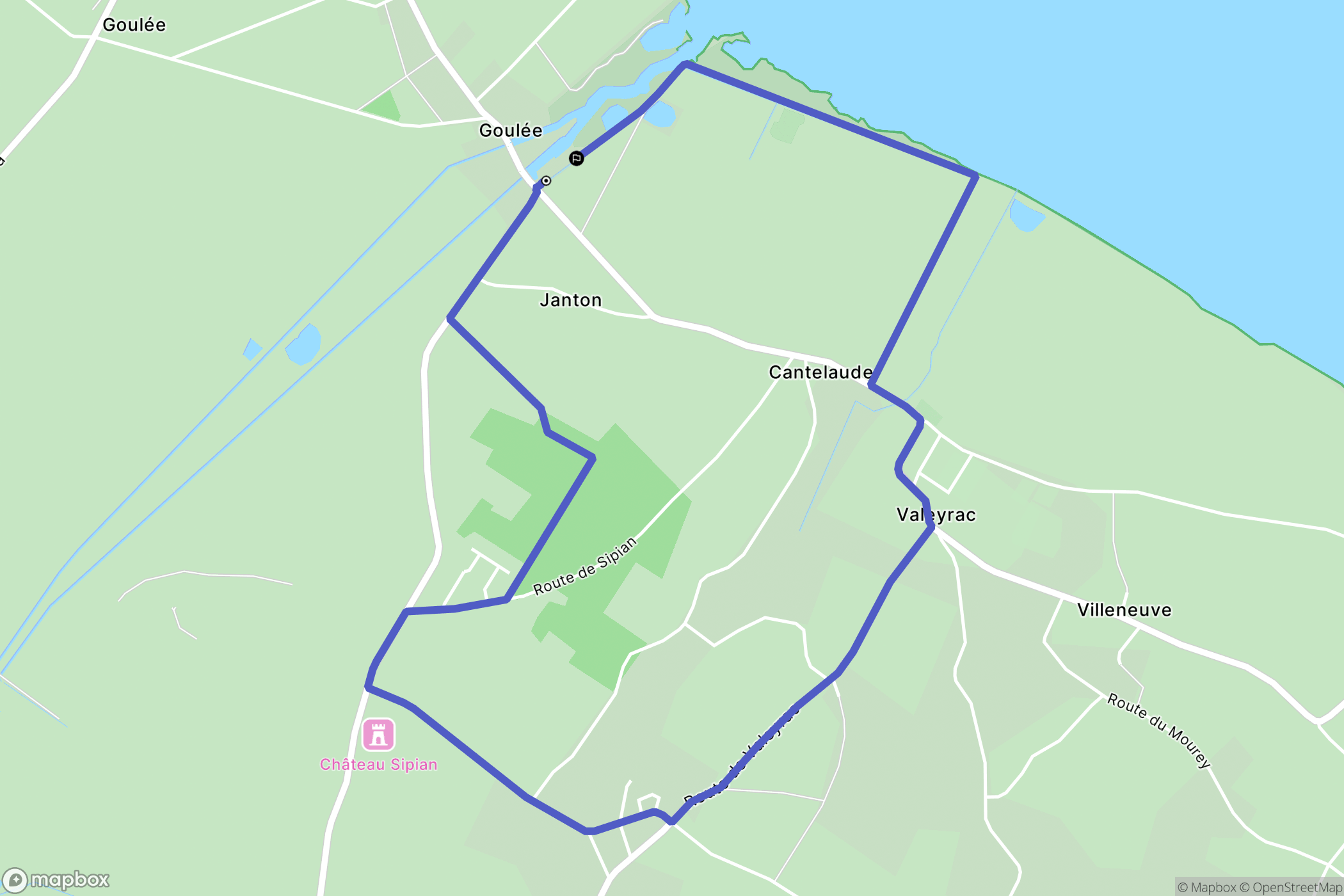 Valeyrac : carte du parcours de randonnée - France