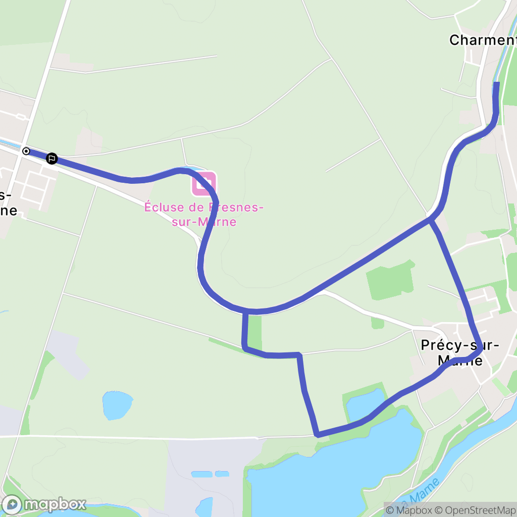 Fresnes-sur-Marne : carte du parcours de randonnée - France