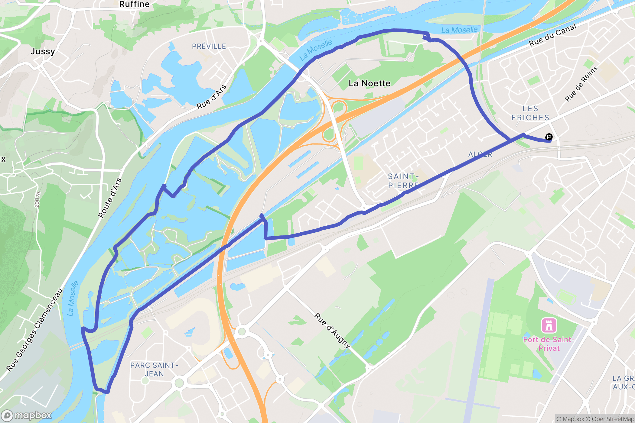 Montigny-lès-Metz : carte du parcours de randonnée - France