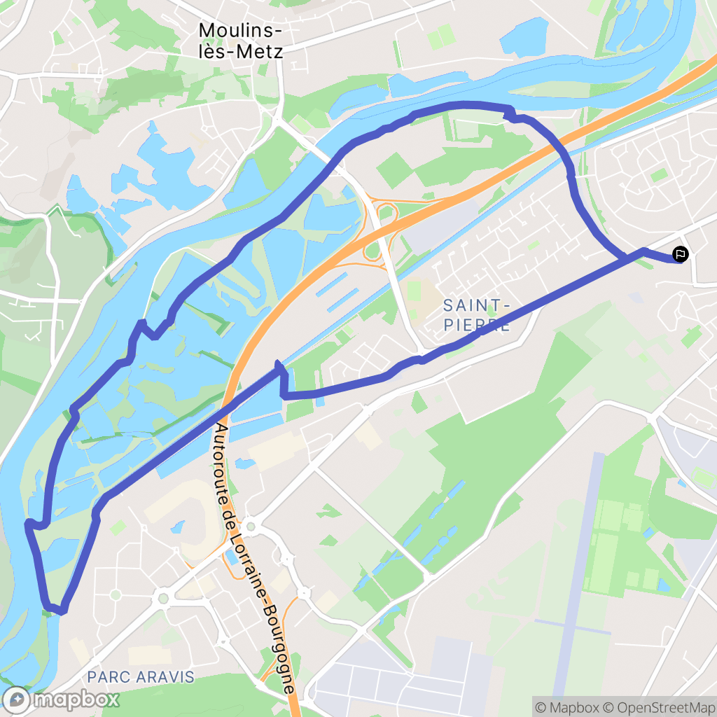 Montigny-lès-Metz : carte du parcours de randonnée - France