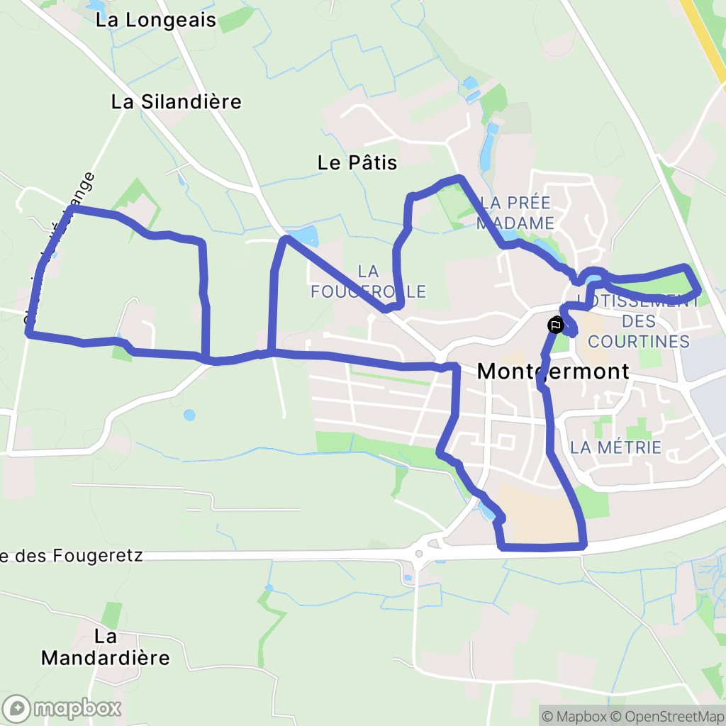 Montgermont : carte du parcours de randonnée - France