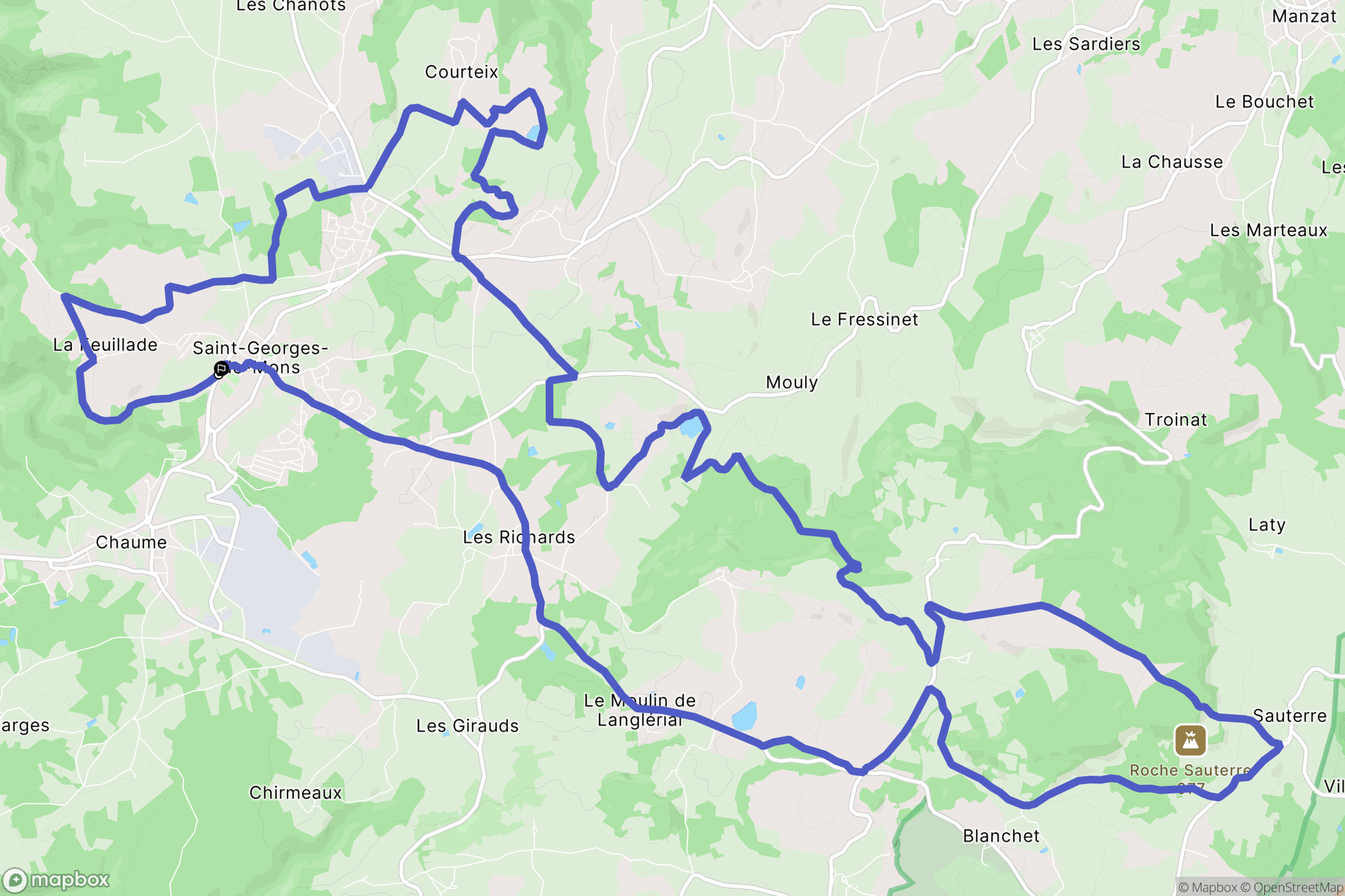 Saint-Georges-de-Mons : carte du parcours de randonnée - France