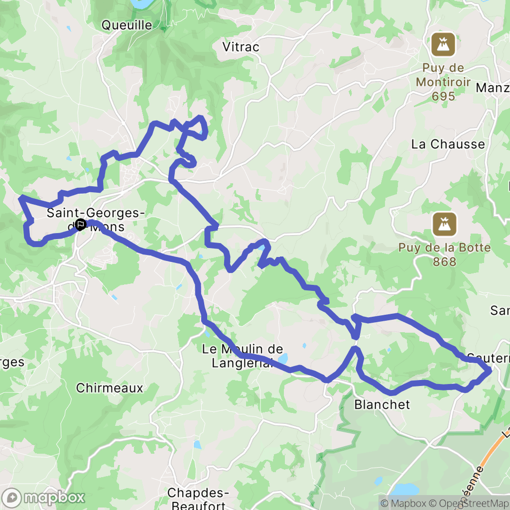 Saint-Georges-de-Mons : carte du parcours de randonnée - France