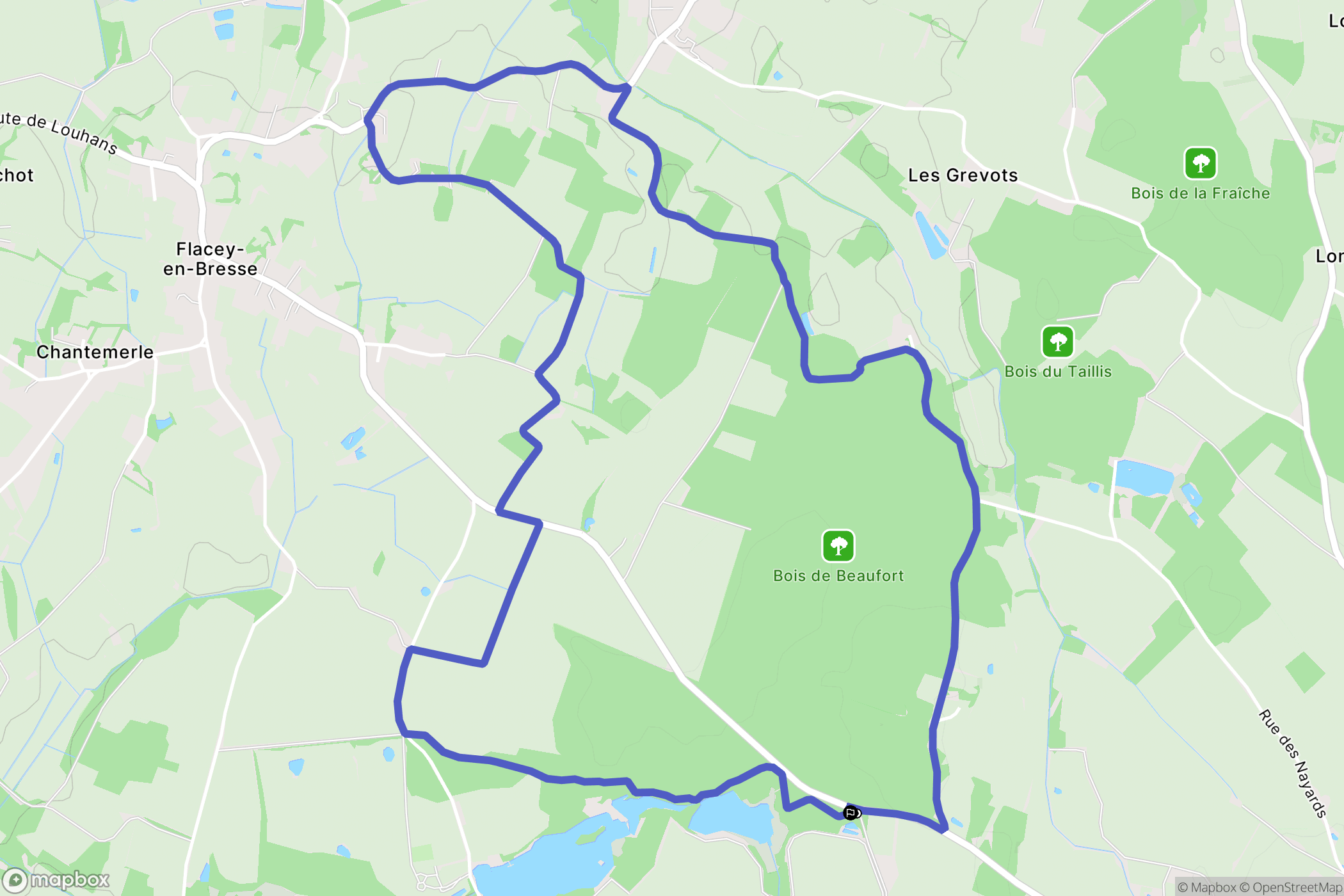 Beaufort Orbagna : carte du parcours de randonnée - France