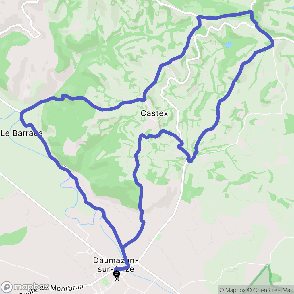 Daumazan-sur-Arize : carte du parcours de randonnée - France
