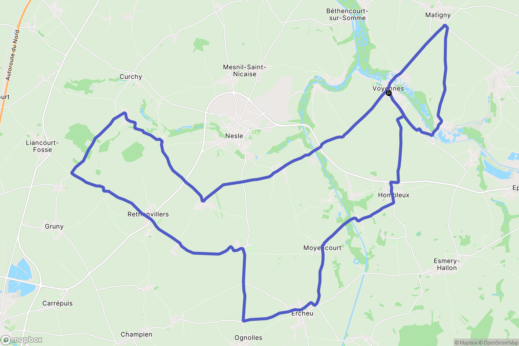 Voyennes: routekaart voor buitenactiviteiten - France