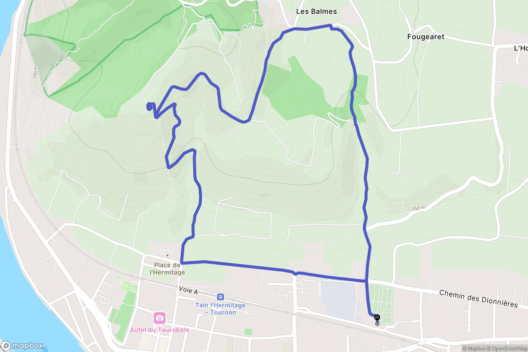 Tournon-sur-Rhône : carte du parcours de randonnée - France