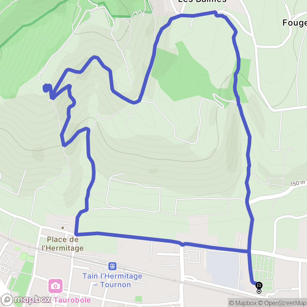 Tournon-sur-Rhône : carte du parcours de randonnée - France