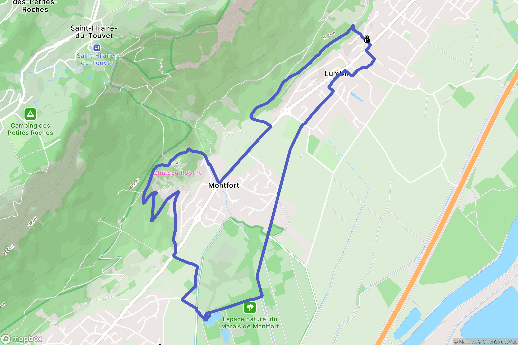 Lumbin : carte du parcours de randonnée - France