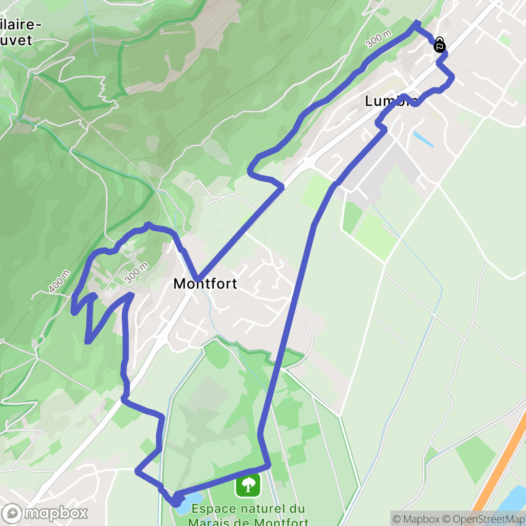 Lumbin : carte du parcours de randonnée - France