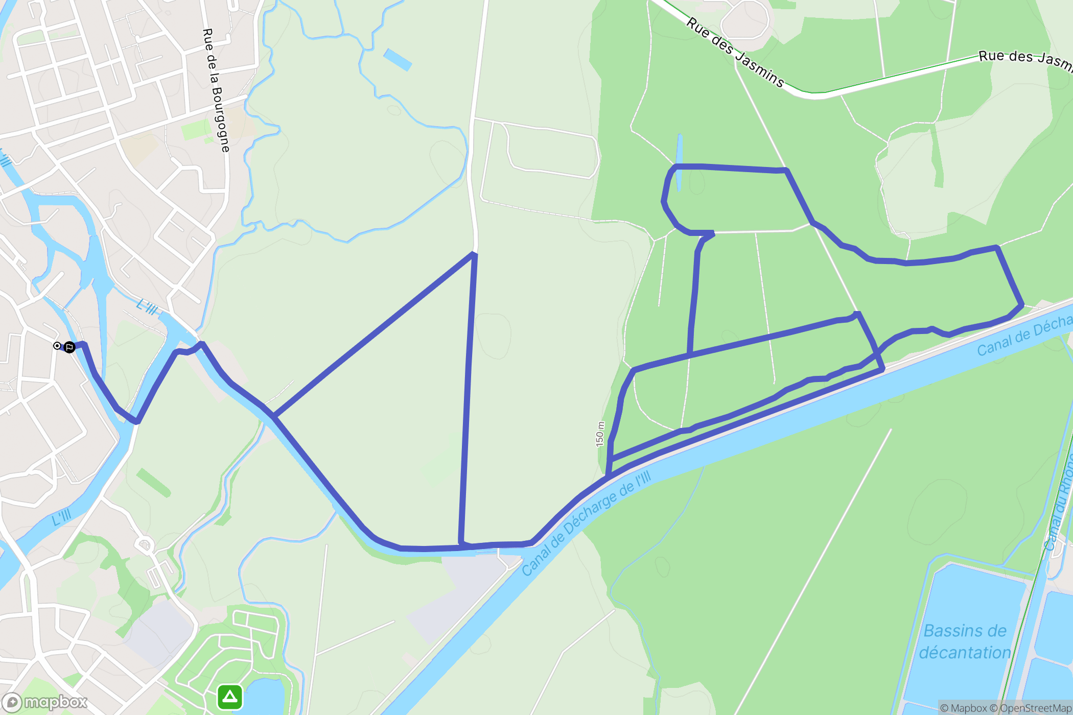 Erstein : carte du parcours de randonnée - France