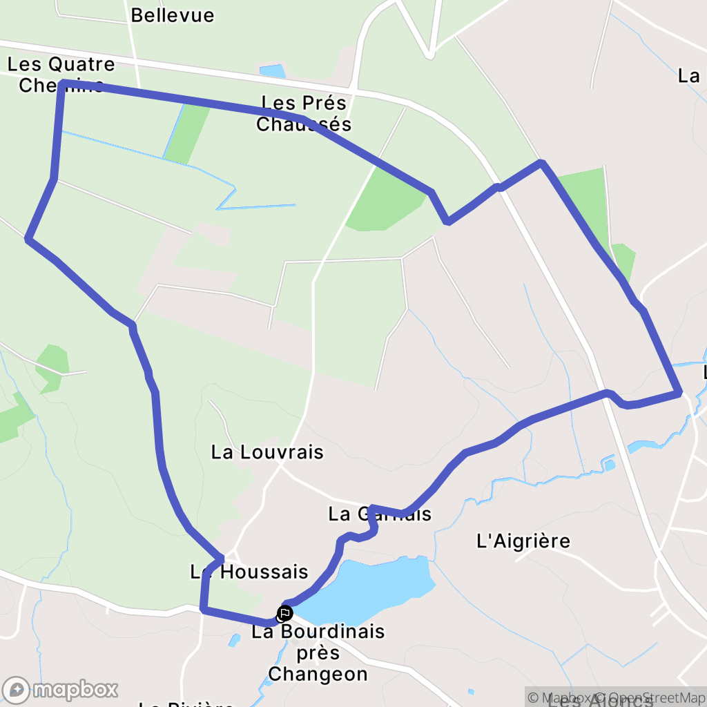 Livré-sur-Changeon : carte du parcours de randonnée - France