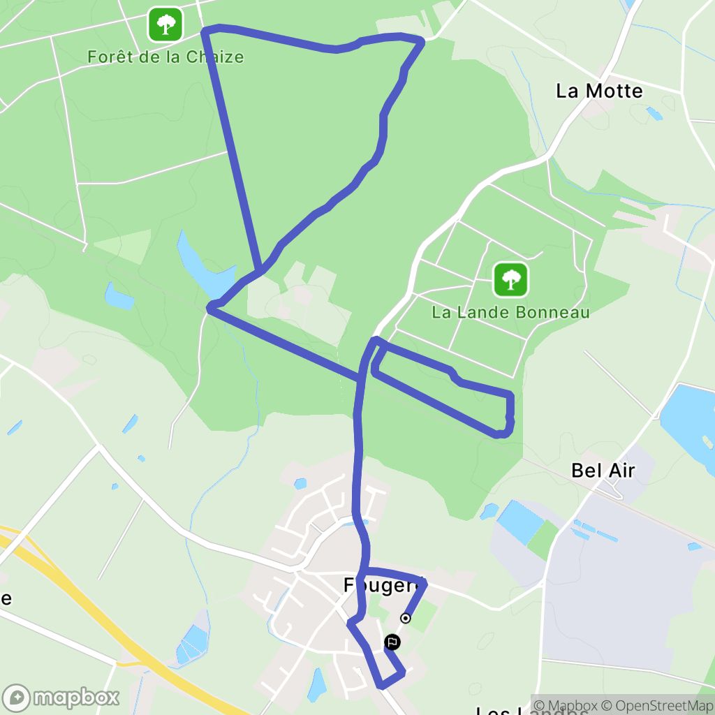 Fougeré : carte du parcours de randonnée - France