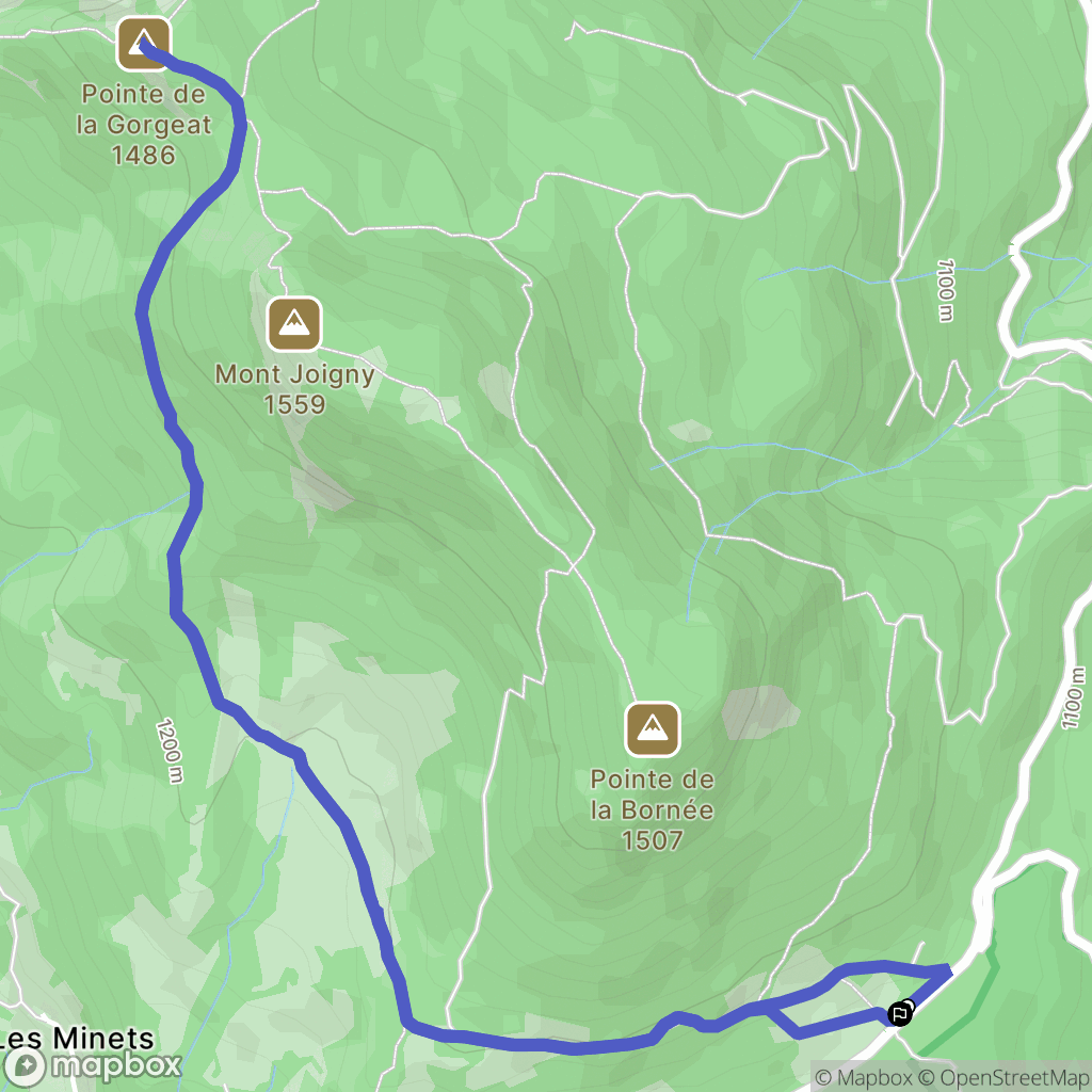 Saint Cassin : carte du parcours de randonnée - France