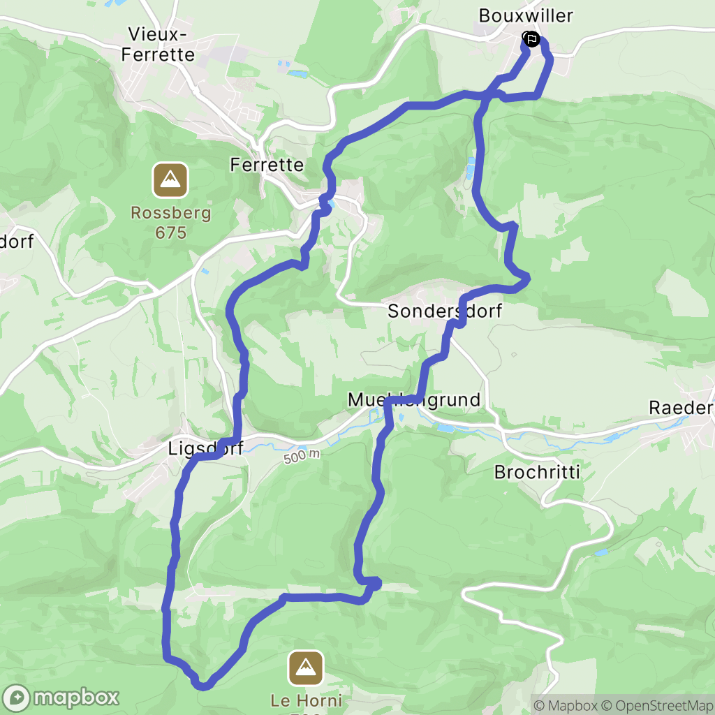 Bouxwiller : carte du parcours de randonnée - France