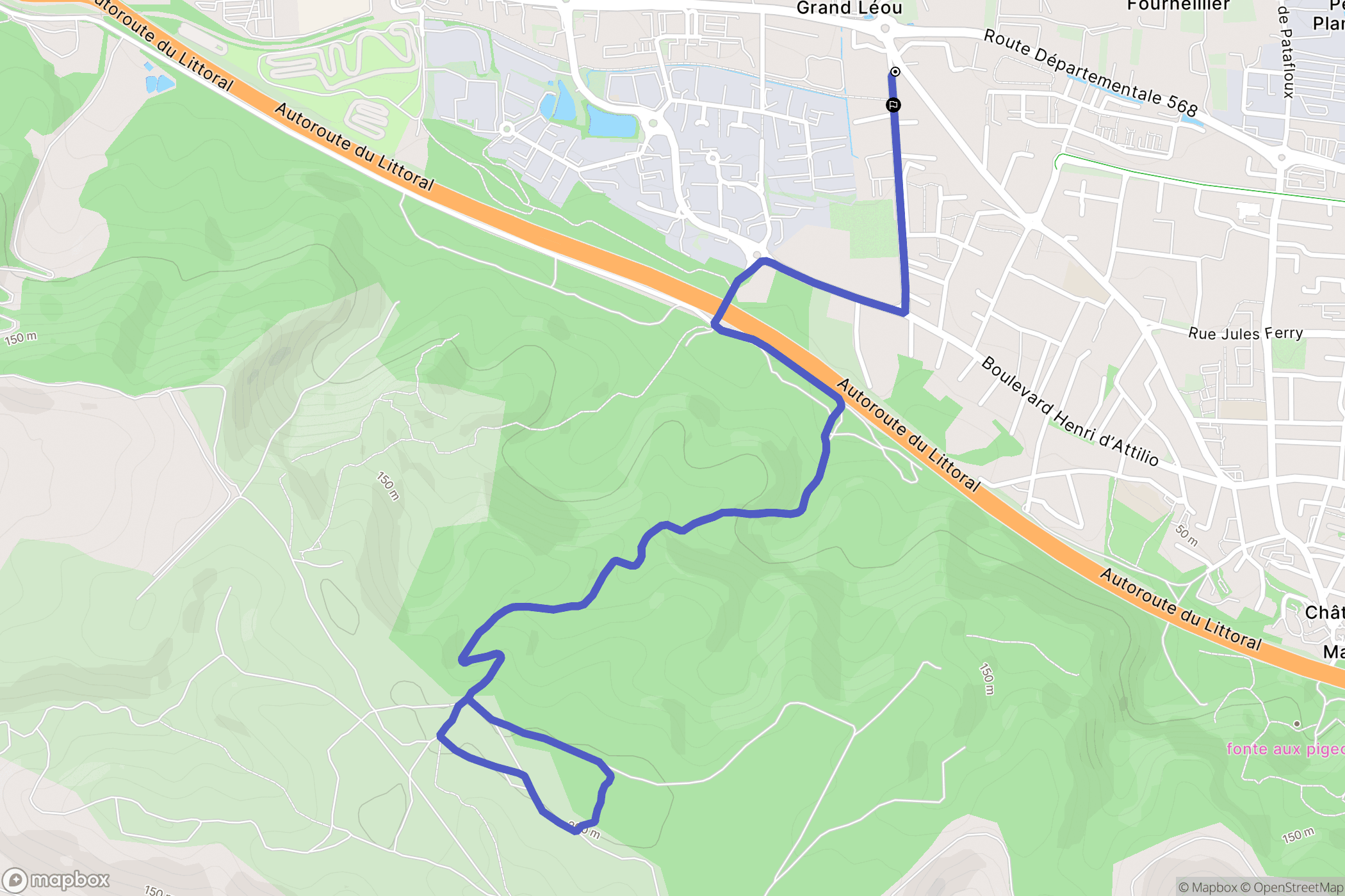 Châteauneuf-les-Martigues : carte du parcours de randonnée - France