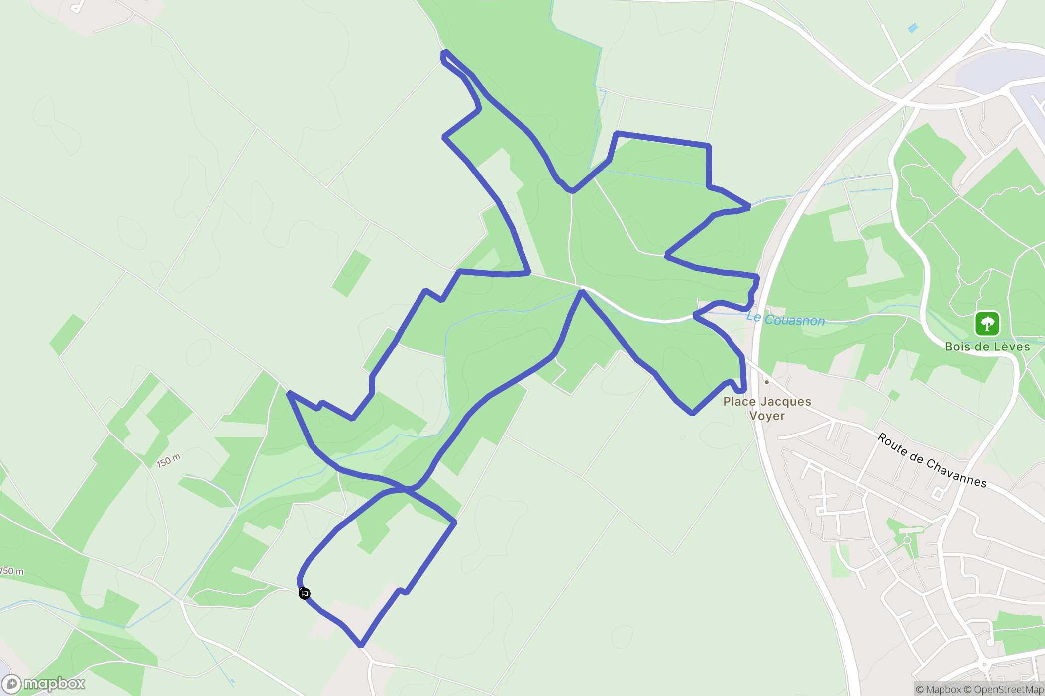 Mainvilliers : carte du parcours de randonnée - France
