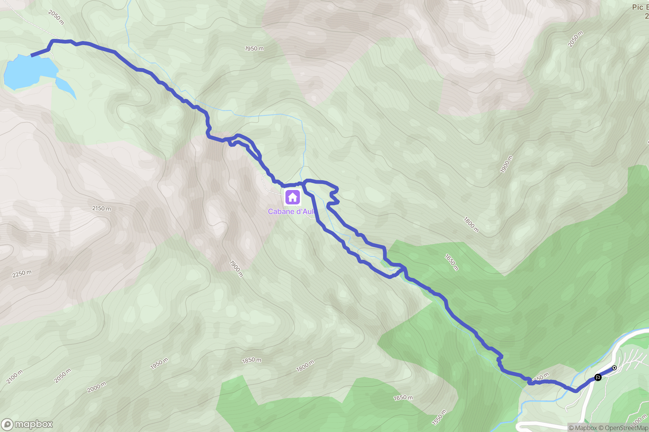 Laruns : carte du parcours de randonnée - France