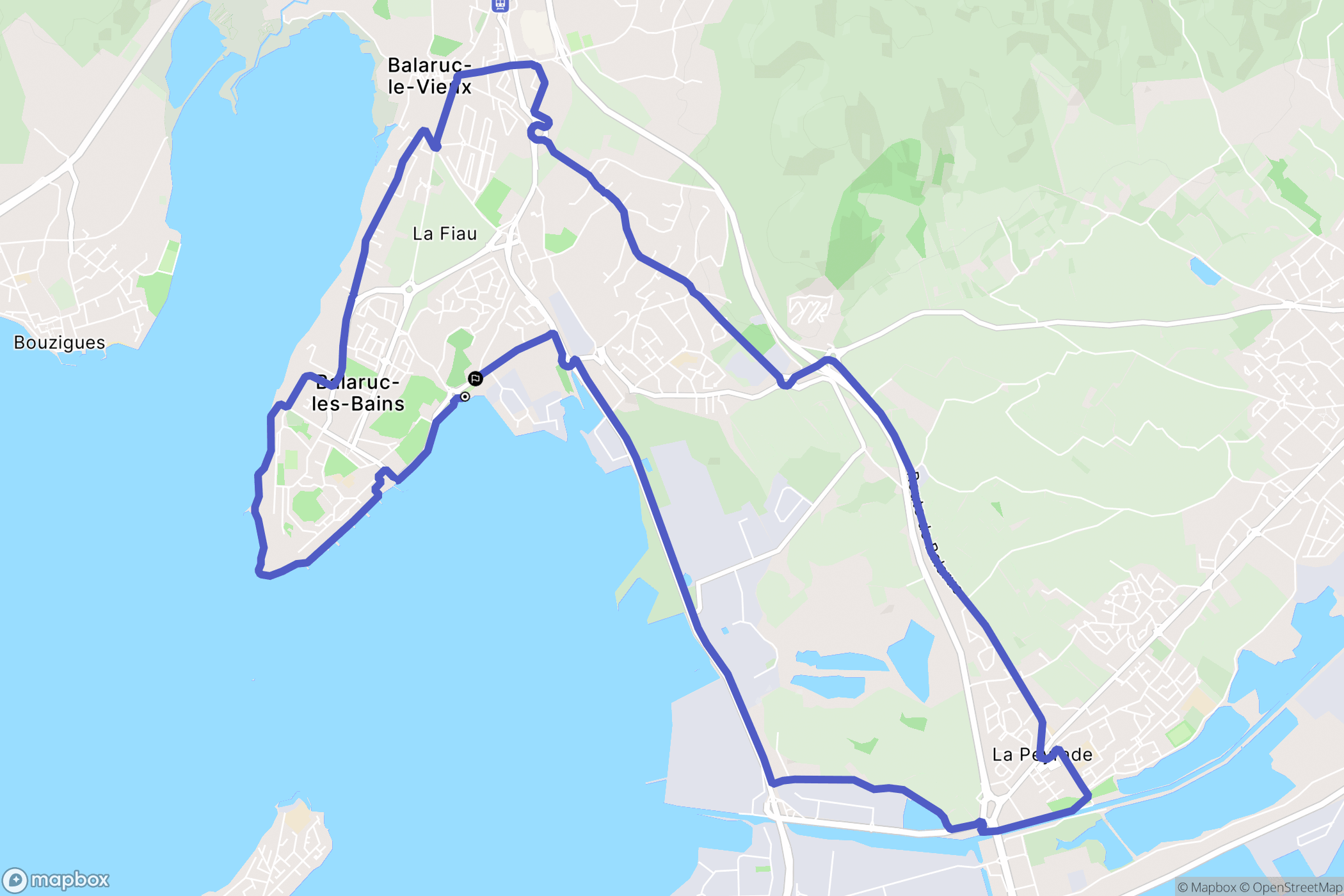 Balaruc-les-Bains : carte du parcours de randonnée - France
