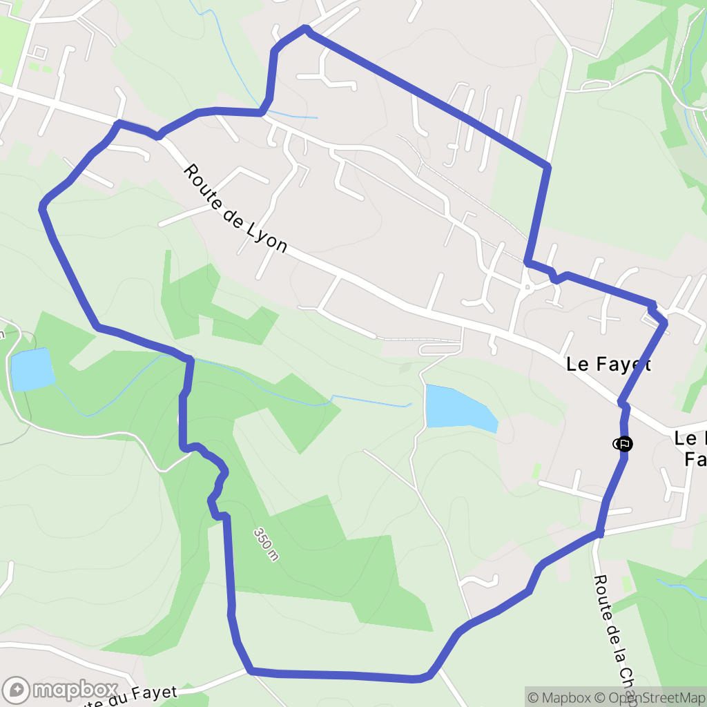 Valencin : carte du parcours de randonnée - France