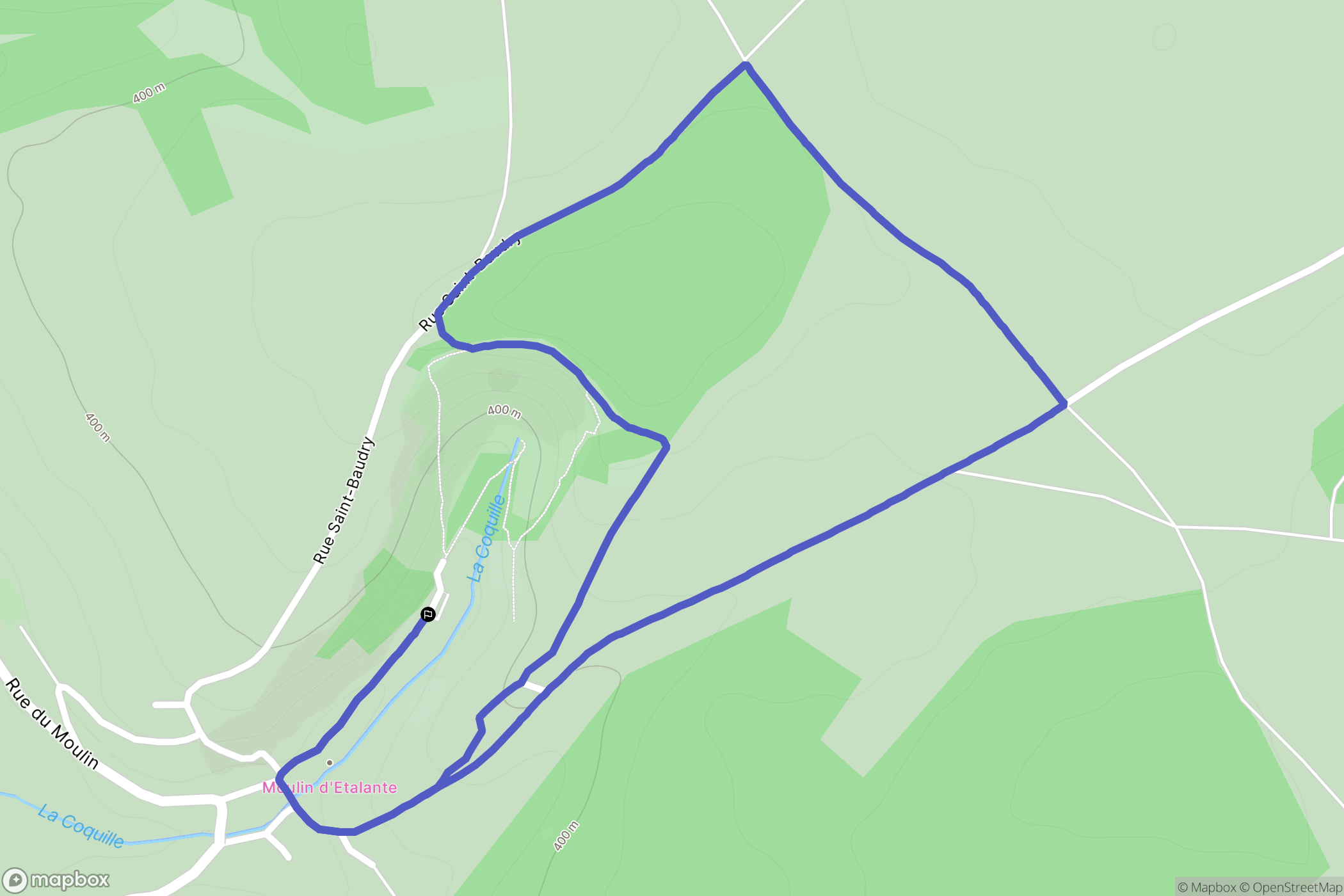 Étalante : carte du parcours de randonnée - France