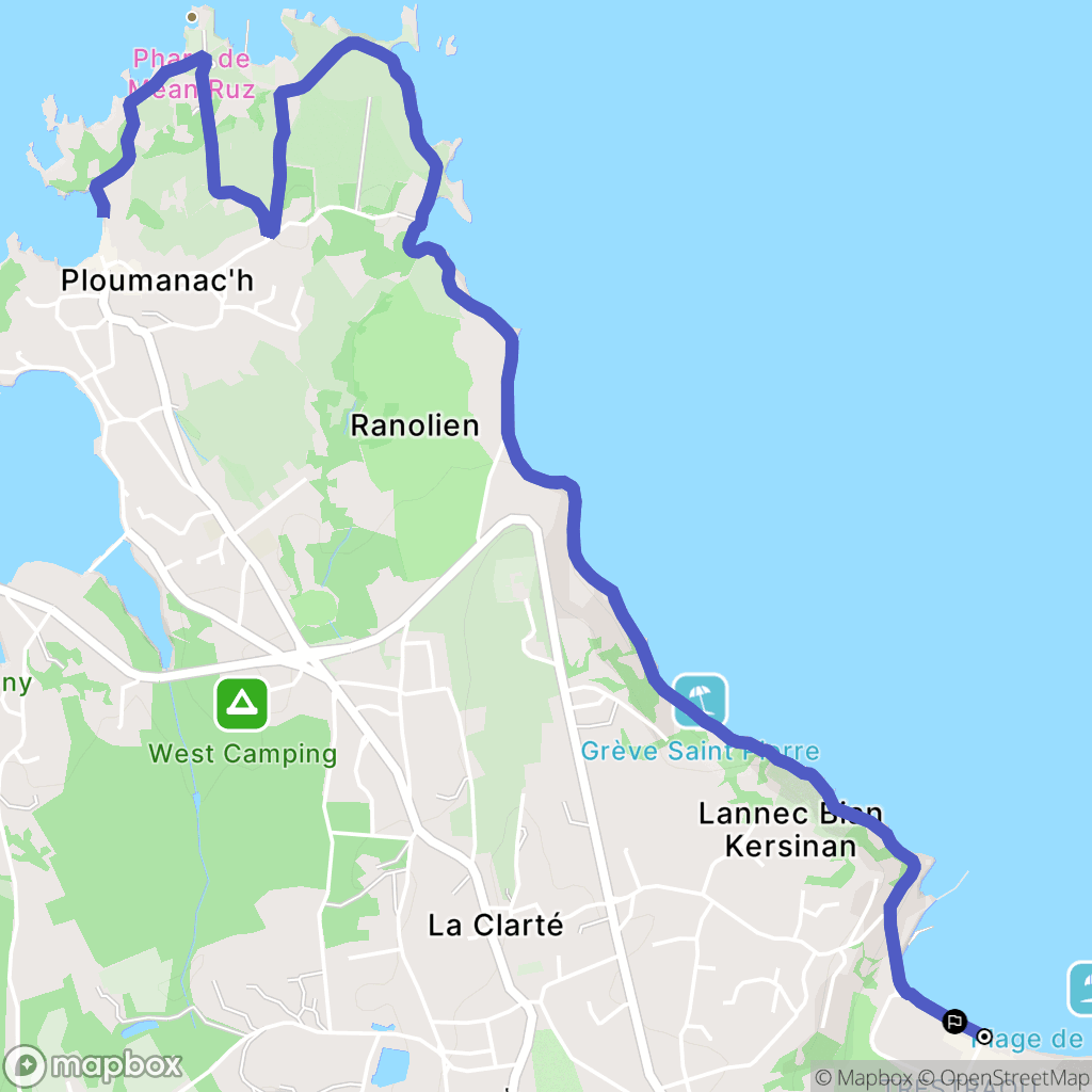 Perros-Guirec : carte du parcours de randonnée - France