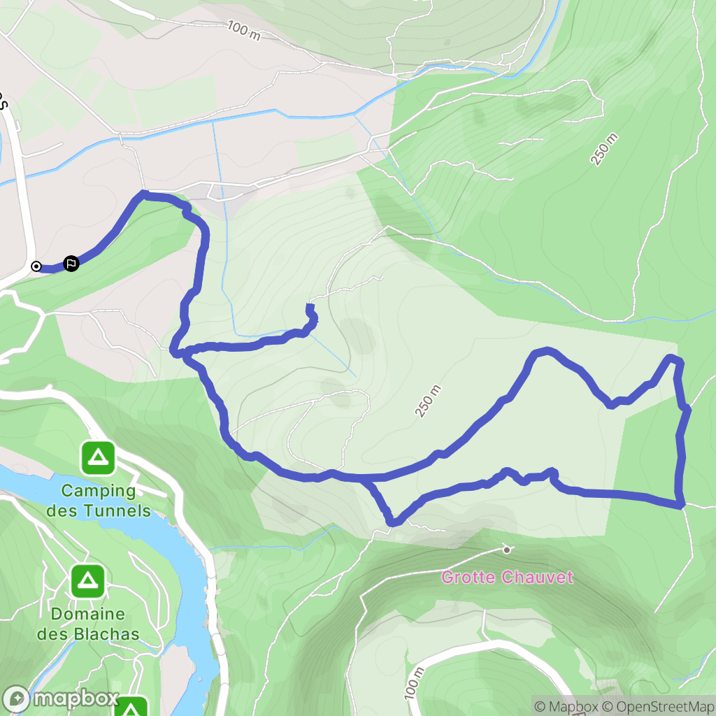 Vallon-Pont-d'Arc : carte du parcours de randonnée - France