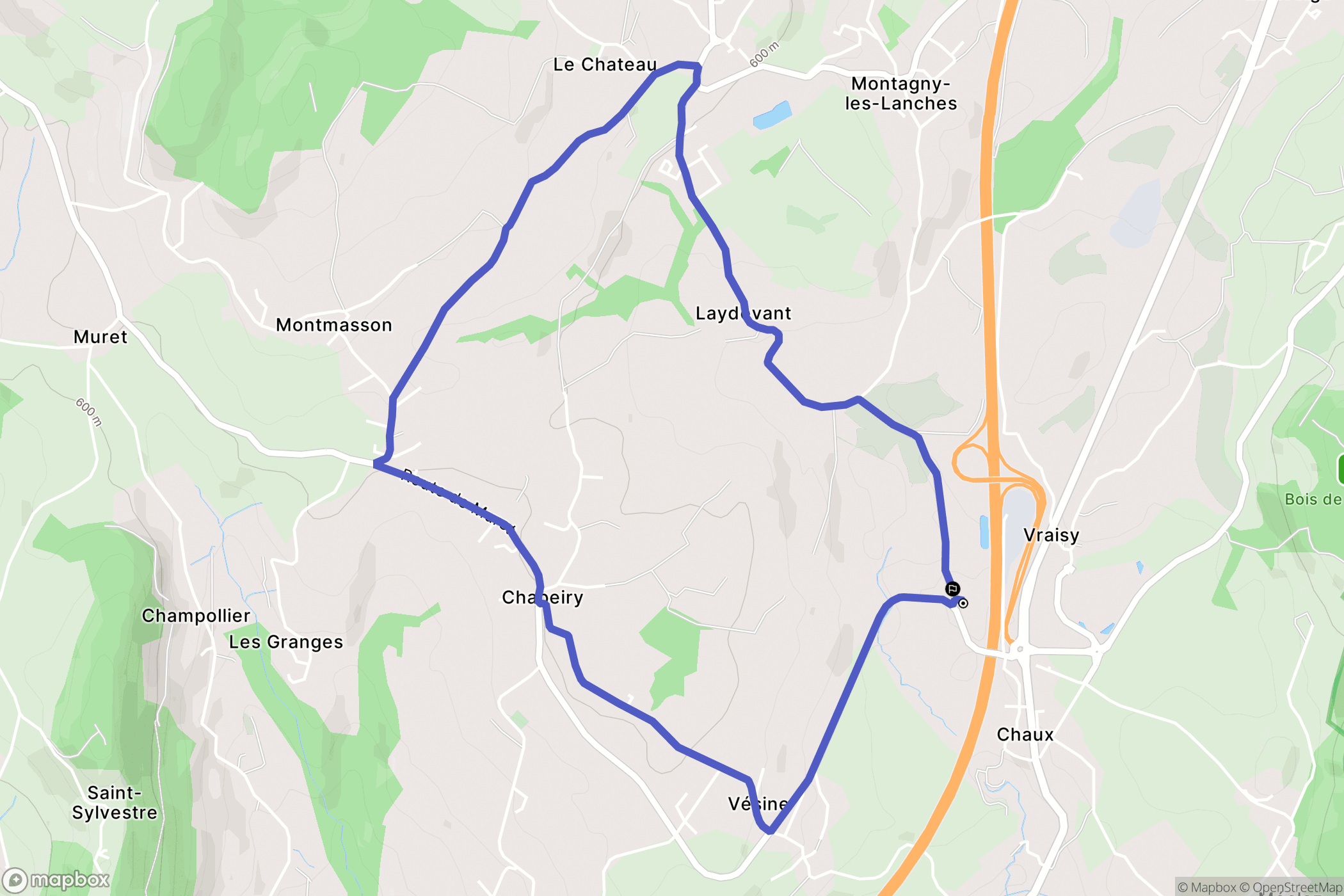 Annecy : carte du parcours de randonnée - France