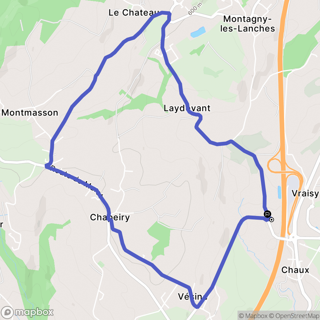 Annecy : carte du parcours de randonnée - France
