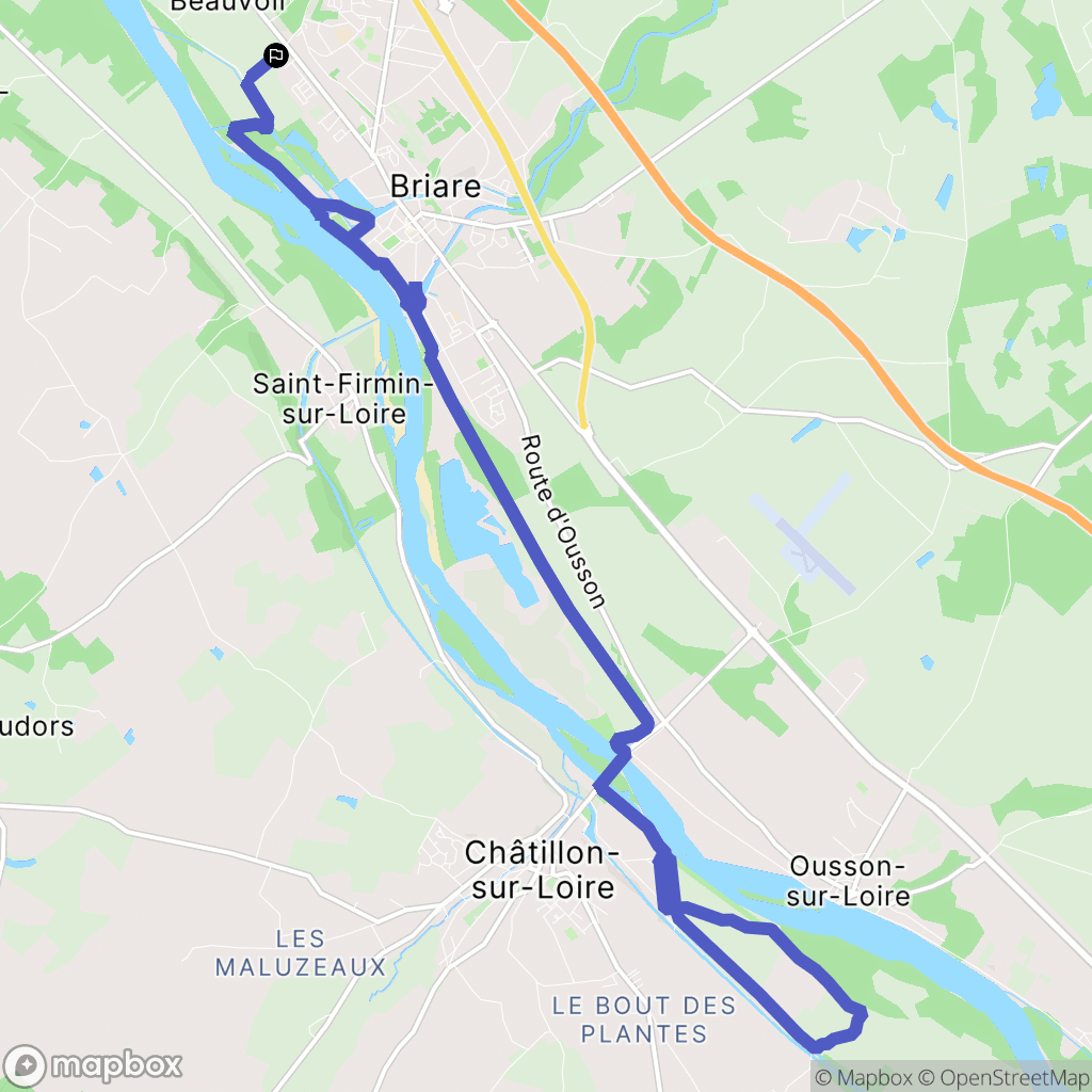 Briare : carte du parcours de randonnée - France