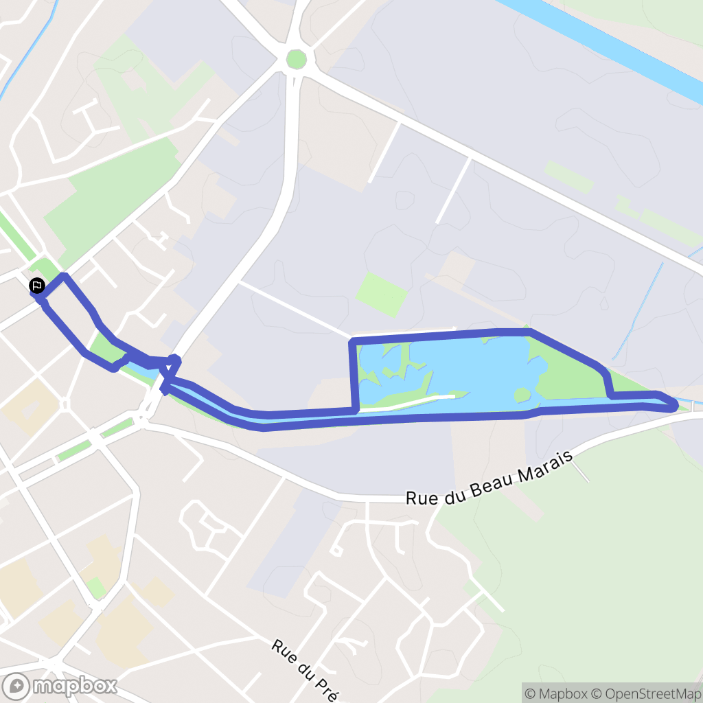 Béthune : carte du parcours de randonnée - France