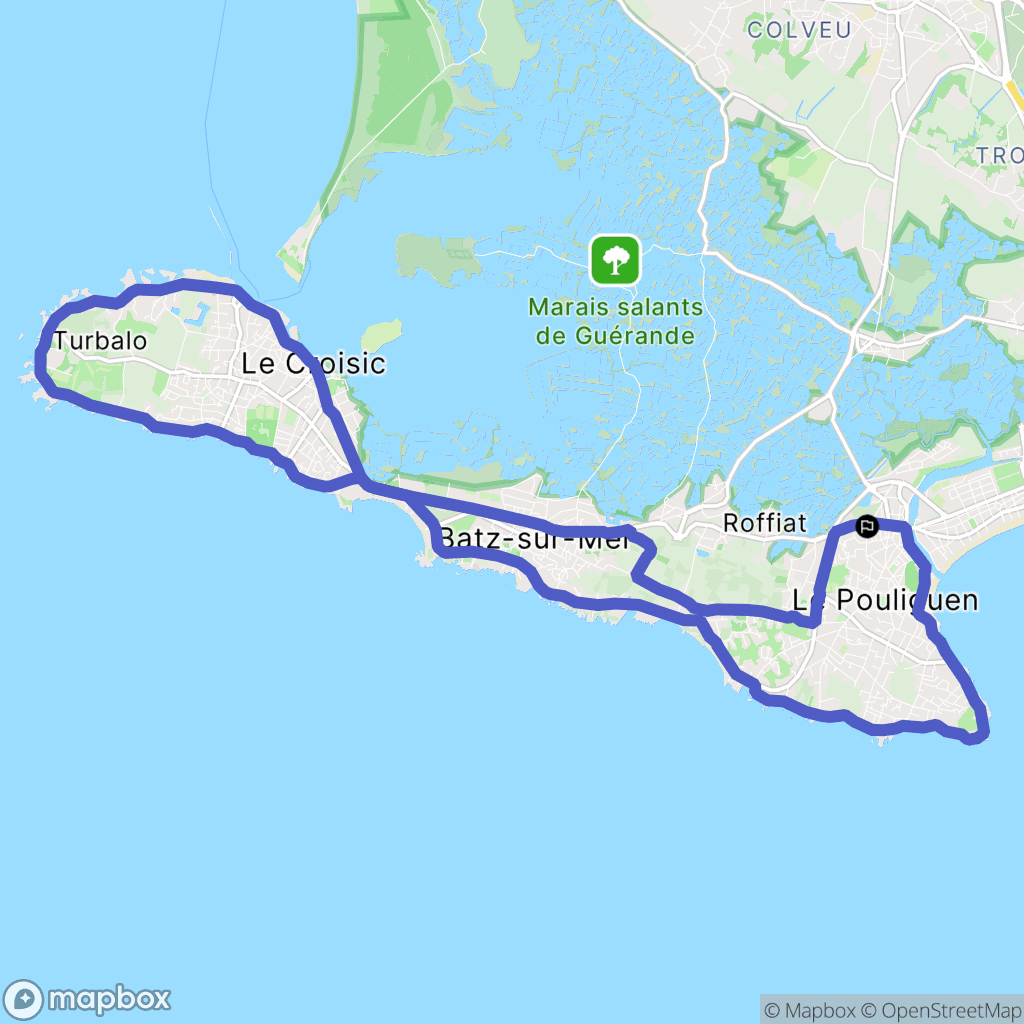 Le Pouliguen : carte du parcours de randonnée - France