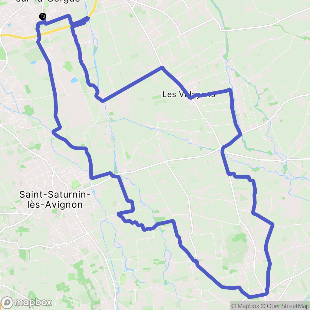 Entraigues-sur-la-Sorgue : carte du parcours de randonnée - France