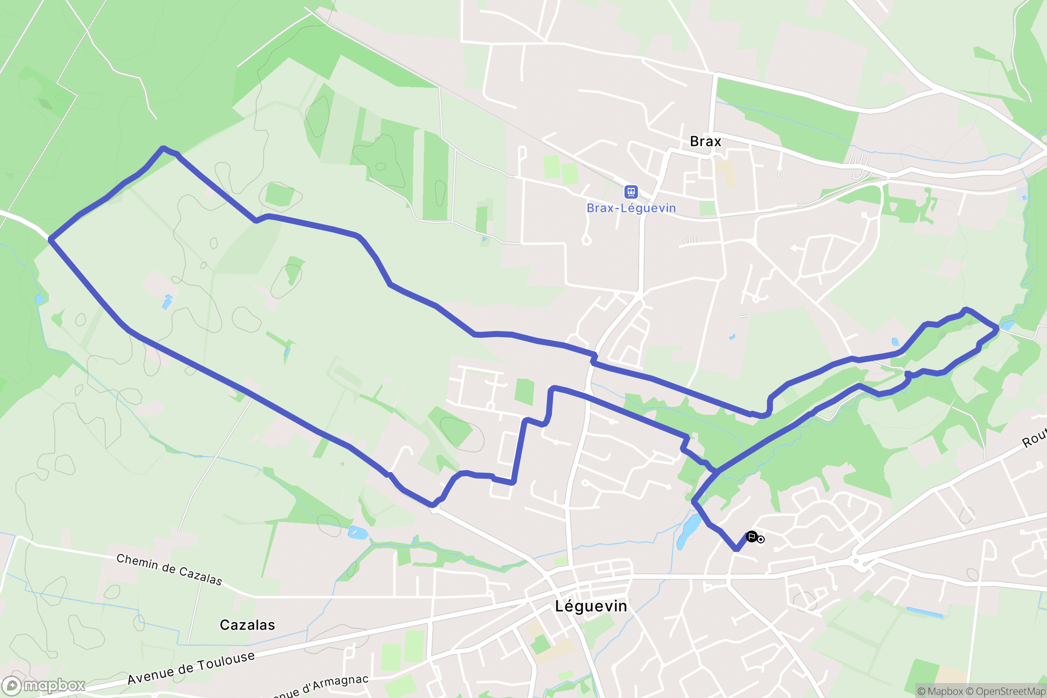 Léguevin : carte du parcours de randonnée - France