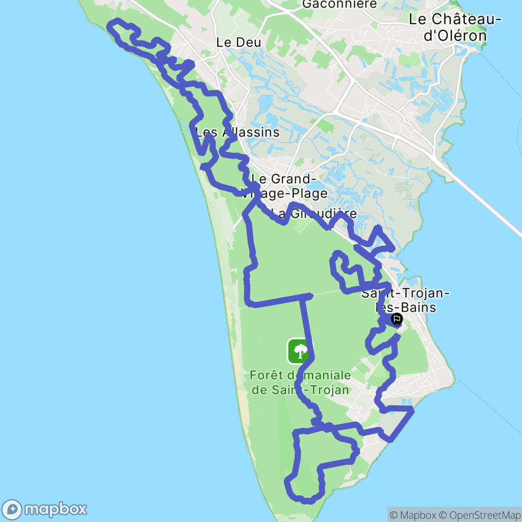 Saint-Trojan-les-Bains : carte du parcours de randonnée - France