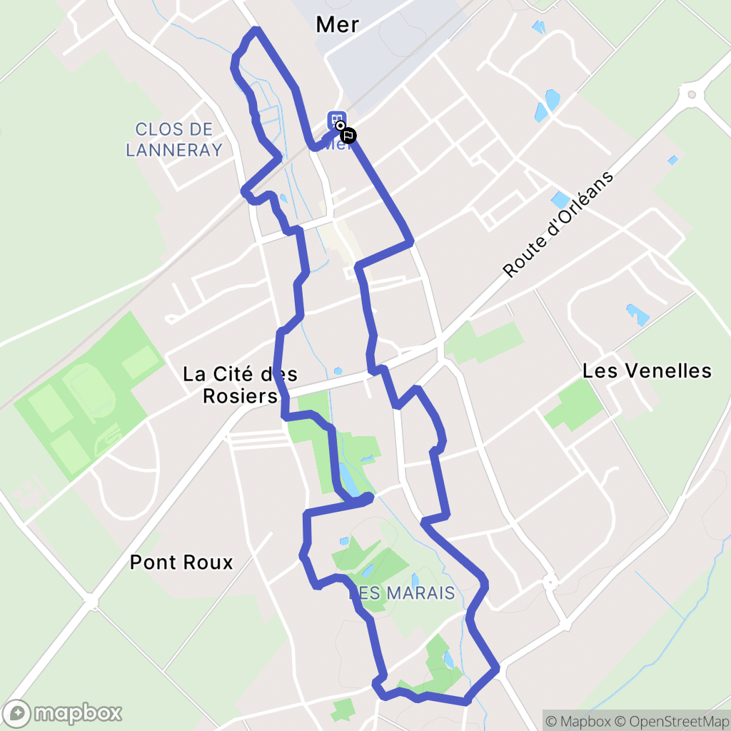 Mer : carte du parcours de randonnée - France