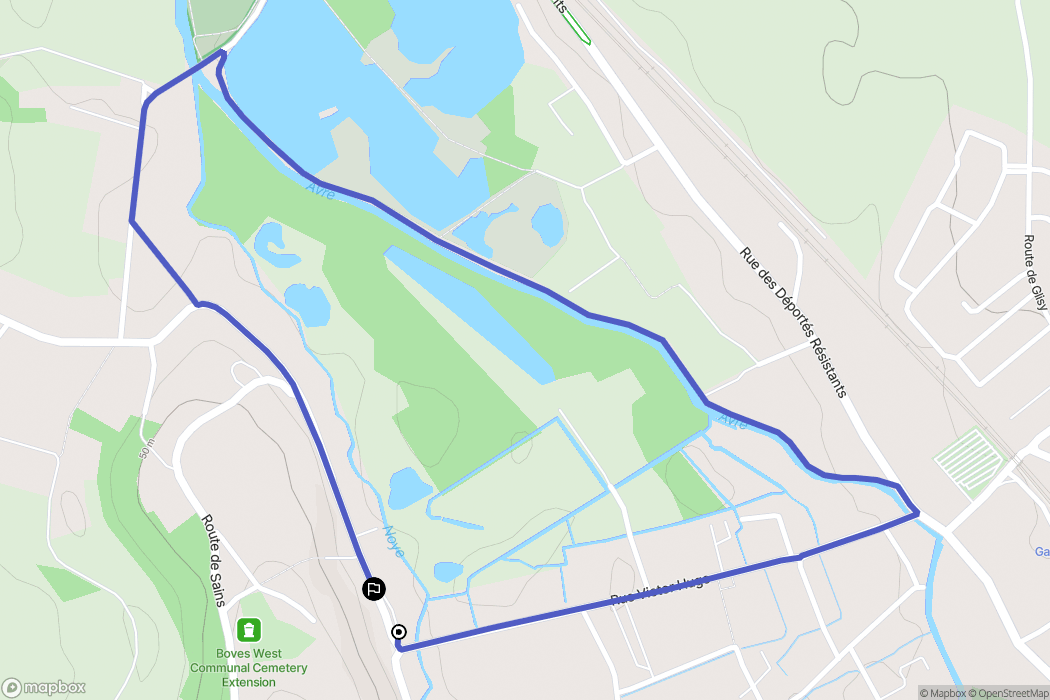 Boves : carte du parcours de randonnée - France