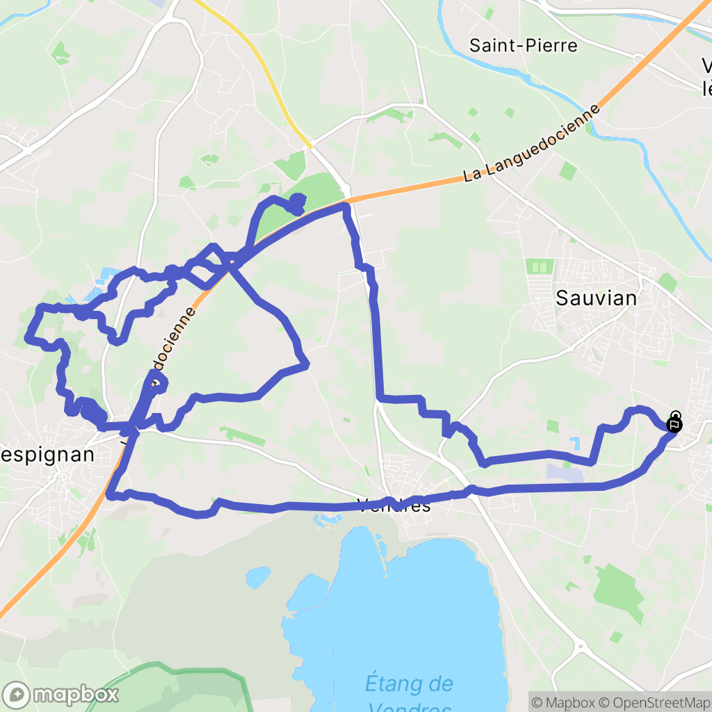 Sérignan : carte du parcours de randonnée - France