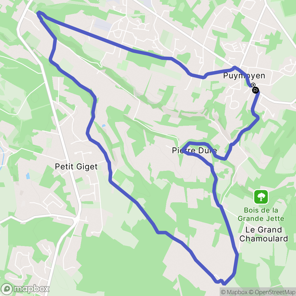 Puymoyen : carte du parcours de randonnée - France
