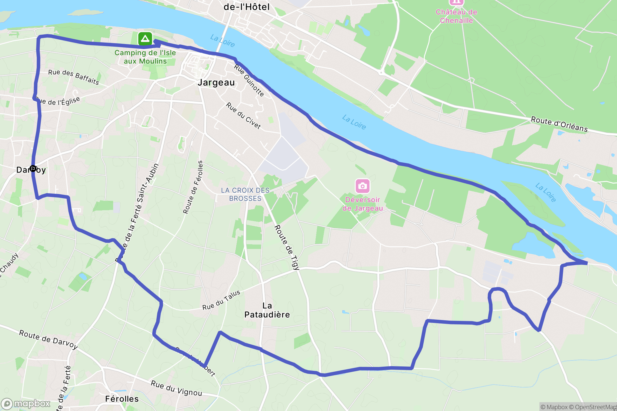 Darvoy : carte du parcours de randonnée - France