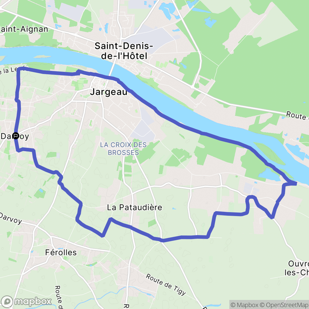 Darvoy : carte du parcours de randonnée - France
