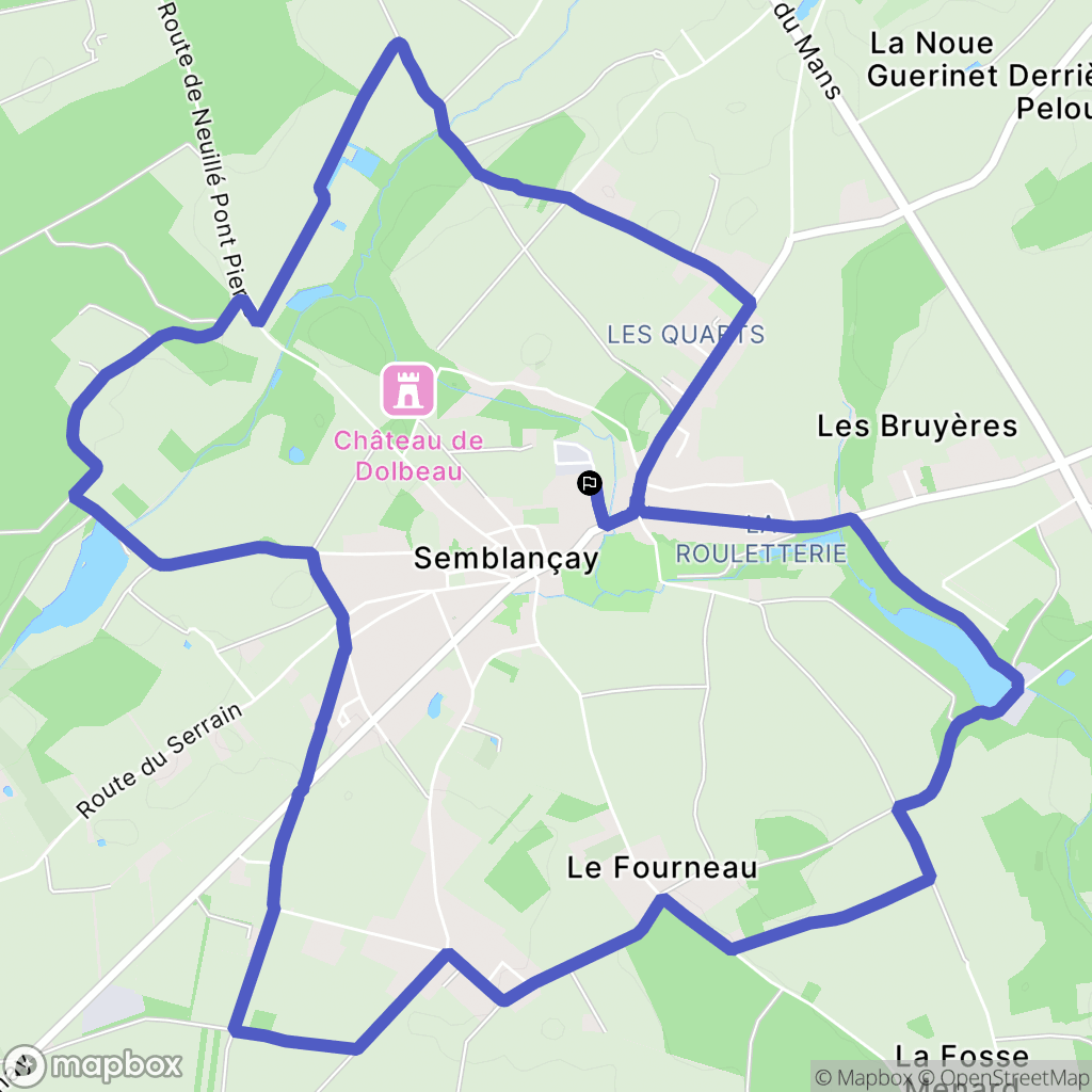 Semblançay : carte du parcours de randonnée - France