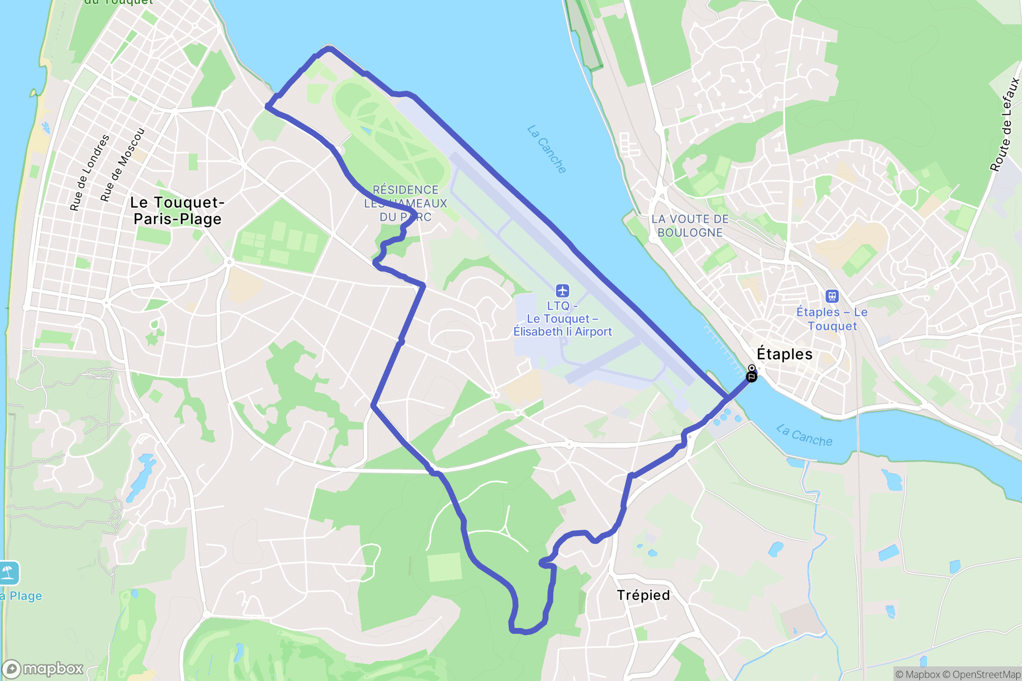 Étaples : carte du parcours de randonnée - France