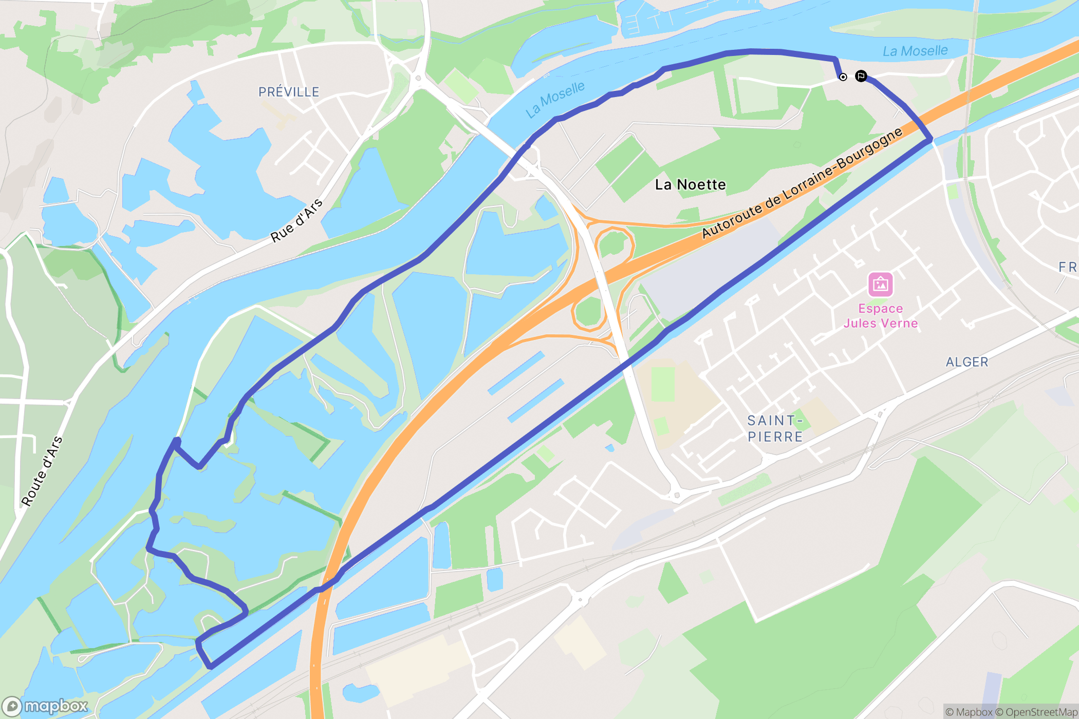 Montigny-lès-Metz : carte du parcours de randonnée - France
