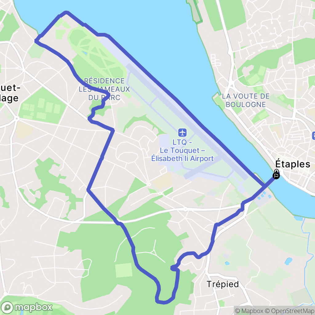 Étaples : carte du parcours de randonnée - France