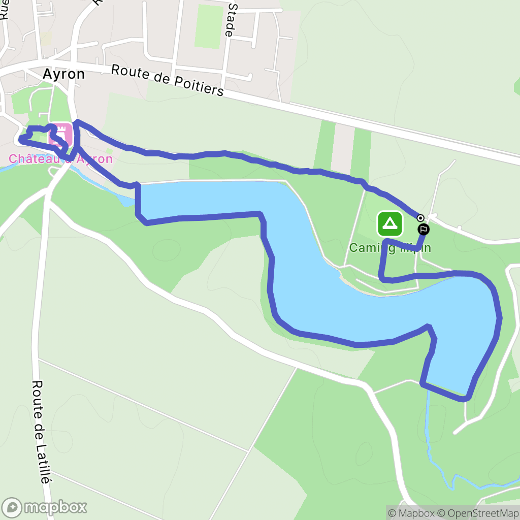 Ayron : carte du parcours de randonnée - France